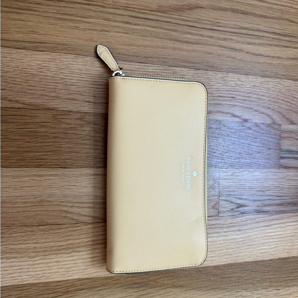 Kate Spade Light Yellow Zip-Around Wallet
